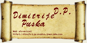 Dimitrije Puška vizit kartica